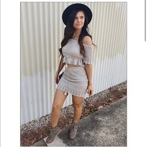 Spell and the gypsy Atlantic crochet mini skirt knit fitted pencil body con